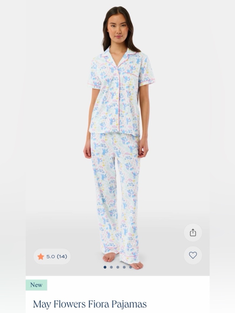 Roller Rabbit May Flowers Fiora Pajamas NWT size S sold out